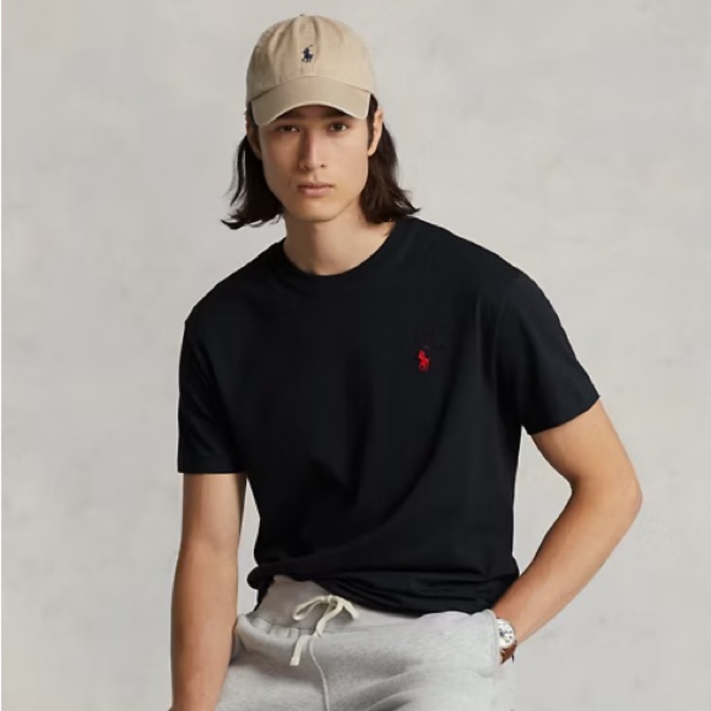 Black Ralph Lauren Jersey Crewneck T-Shirt